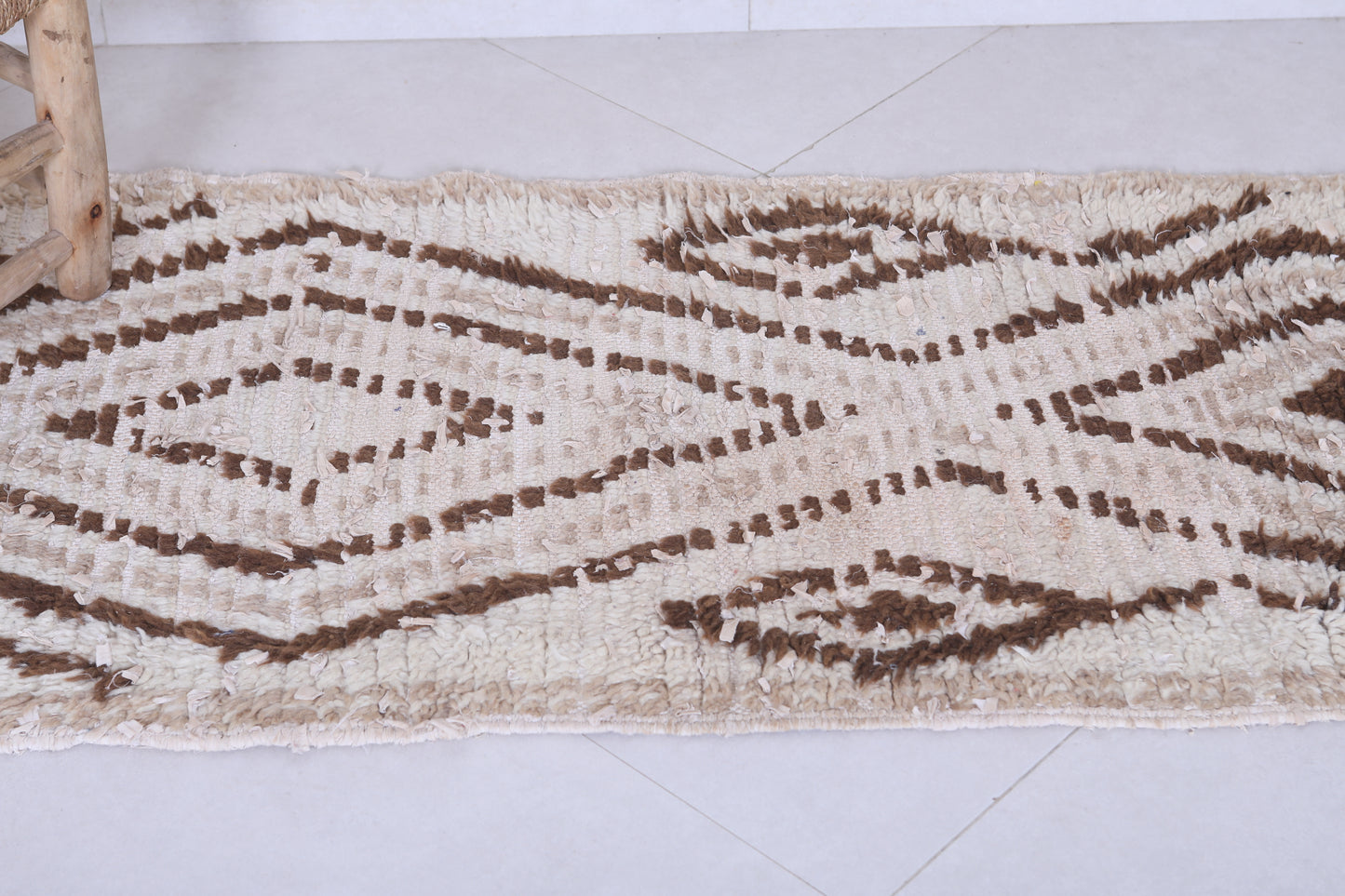 handmade berber rug 2.1 X 5.8 Feet - Boucherouite Rugs
