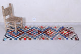 Vintage handmade moroccan rug 2.1 X 5.5 Feet - Boucherouite Rugs