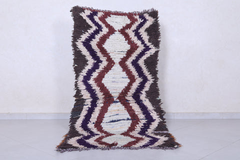 Vintage handmade moroccan rug 2.7 X 5.7 Feet - Boucherouite Rugs