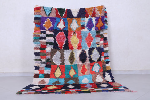 handmade berber rug 3.8 X 5.7 Feet - Boucherouite Rugs