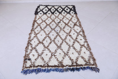 Vintage handmade berber rug 2.9 X 5.8 Feet - Boucherouite Rugs