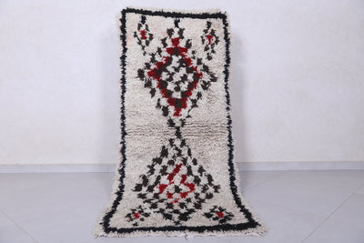 Moroccan Berber Rug – Geometric Red and Black Motif 2.6 x 6 ft - Boucherouite Rugs