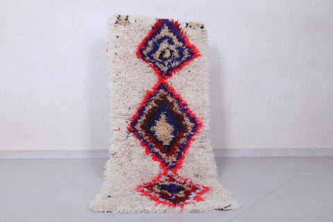 Moroccan berber rug 2.2 X 5.5 Feet - Boucherouite Rugs