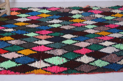 Moroccan berber rug 3.6 X 7.4 Feet - Boucherouite Rugs