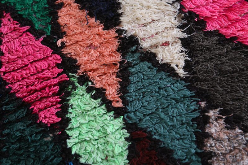 Large Moroccan Berber Rug – Bold Diamond Design 3.6 x 7.4 ft - Boucherouite Rugs