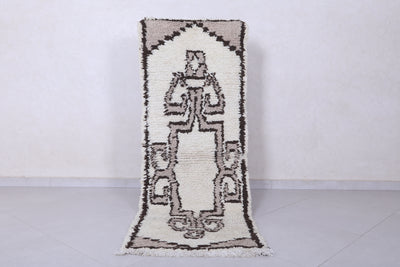 Moroccan Berber Rug – Classic Brown & Cream Tribal Design 2.2 x 6.1 ft - Boucherouite Rugs