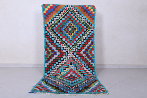 Moroccan berber rug 2.8 X 6.8 Feet - Boucherouite Rugs