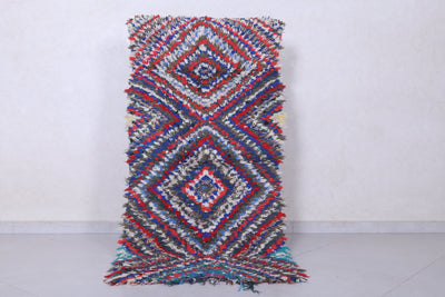 Vivid Moroccan Berber Rug - Handwoven 2.6 x 5.7 Feet - Boucherouite Rugs