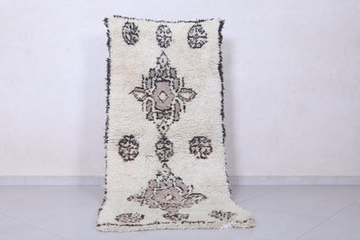 Moroccan Berber Rug - Intricate Neutral Pattern 2.7ft x 6ft - Boucherouite Rugs