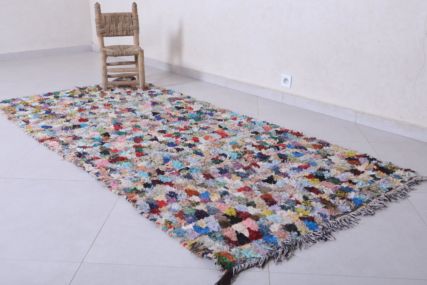 Moroccan berber rug 3.8 X 8.3 Feet - Boucherouite Rugs