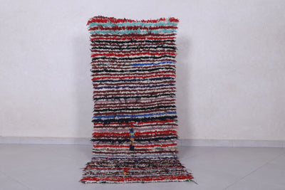 Moroccan Berber Rug - Striped Multicolor 2.4ft x 6ft - Boucherouite Rugs