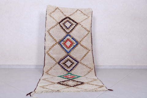 Moroccan berber rug 3.2 X 6.9 Feet - Boucherouite Rugs