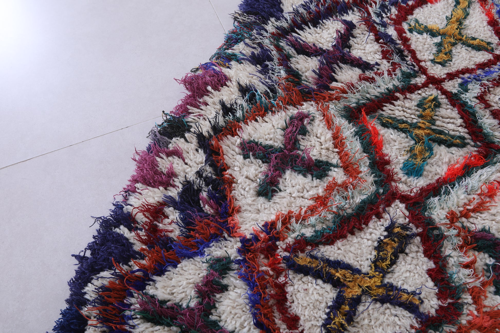 Moroccan berber rug 2.5 X 6.1 Feet - Boucherouite Rugs