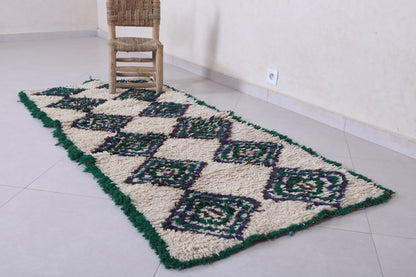 Moroccan berber rug 2.7 X 6.4 Feet - Boucherouite Rugs