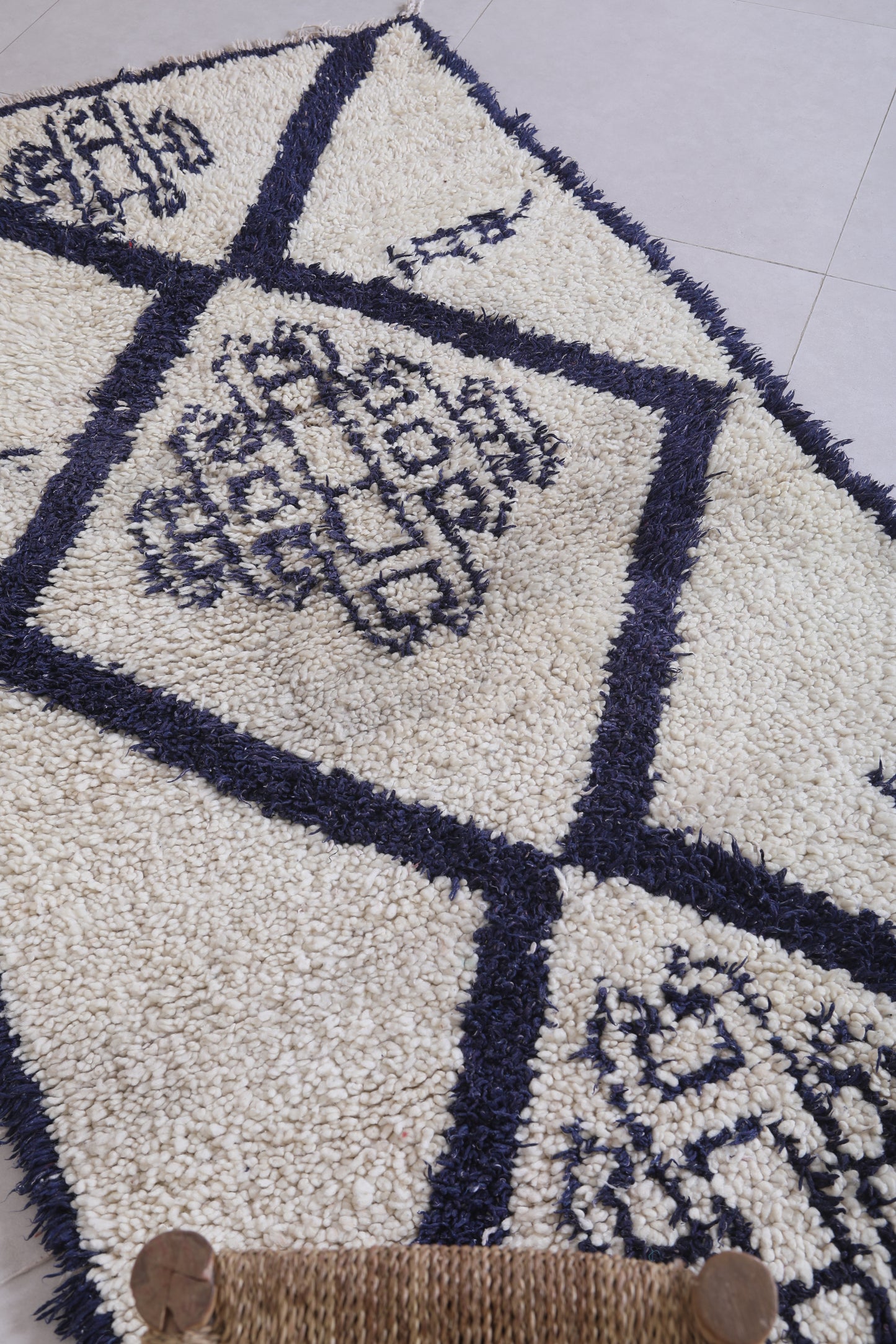 Moroccan berber rug 3 X 6.2 Feet - Boucherouite Rugs