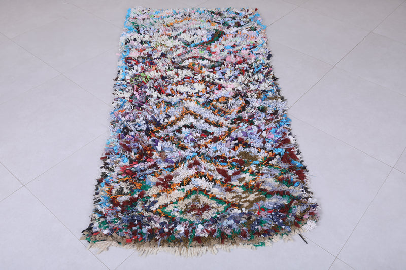 Vibrant Moroccan Berber Rug - 2.9 X 6.5 Feet - Boucherouite Rugs