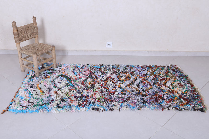 Vibrant Moroccan Berber Rug - 2.9 X 6.5 Feet - Boucherouite Rugs