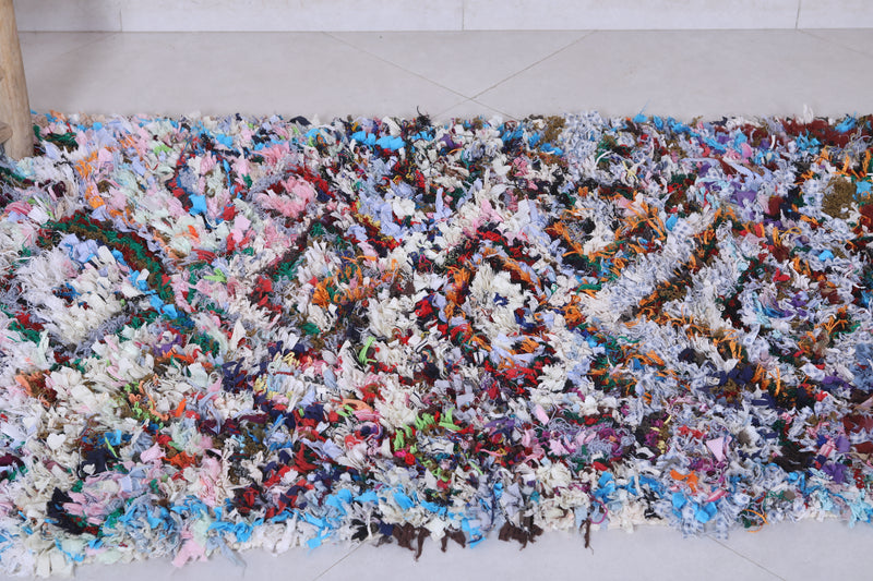 Vibrant Moroccan Berber Rug - 2.9 X 6.5 Feet - Boucherouite Rugs