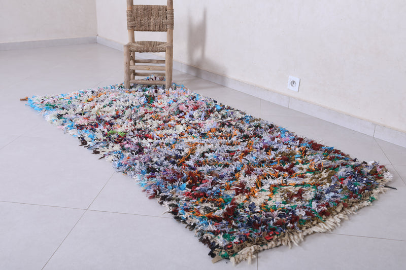Vibrant Moroccan Berber Rug - 2.9 X 6.5 Feet - Boucherouite Rugs