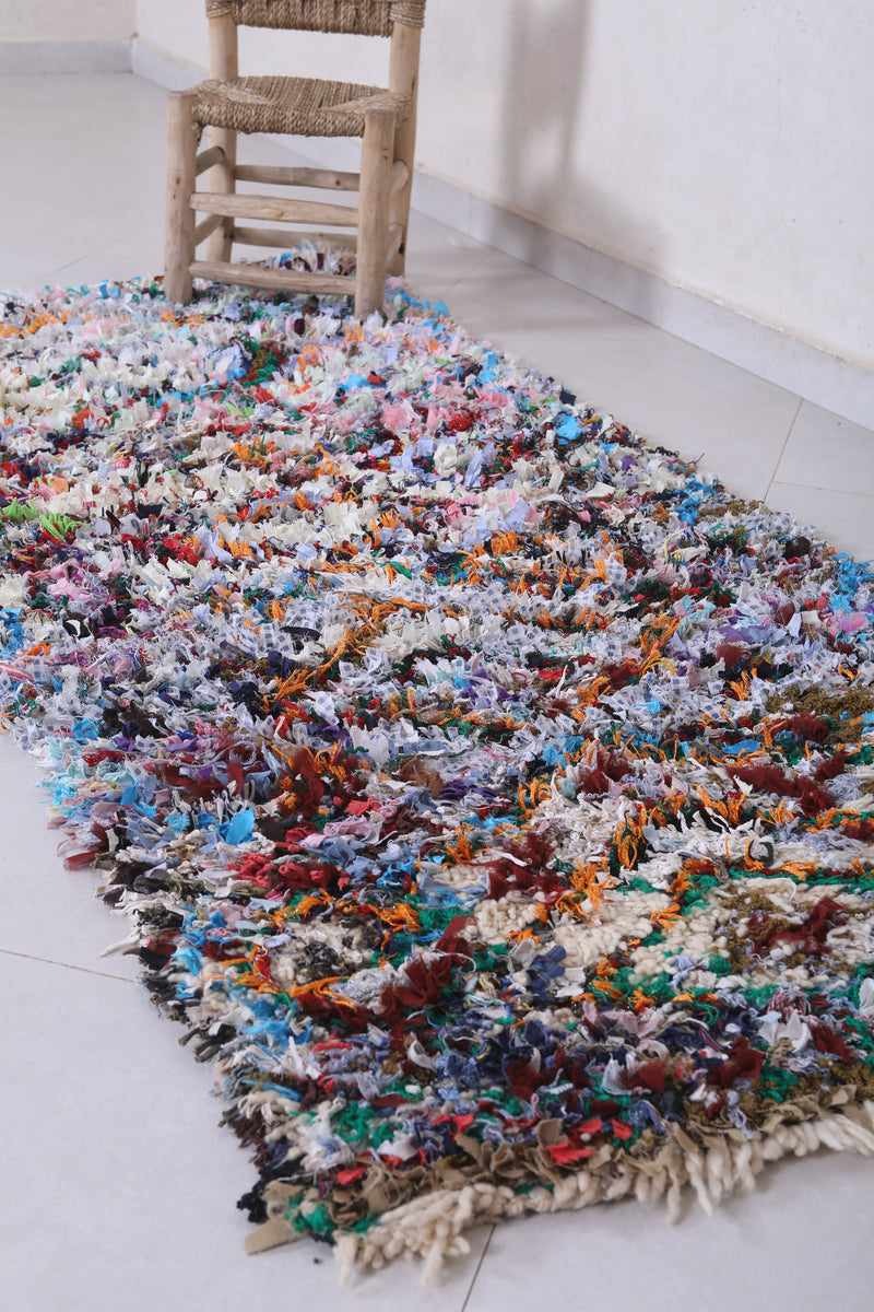 Vibrant Moroccan Berber Rug - 2.9 X 6.5 Feet - Boucherouite Rugs