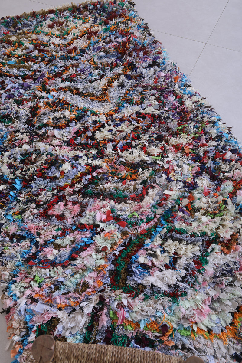 Vibrant Moroccan Berber Rug - 2.9 X 6.5 Feet - Boucherouite Rugs