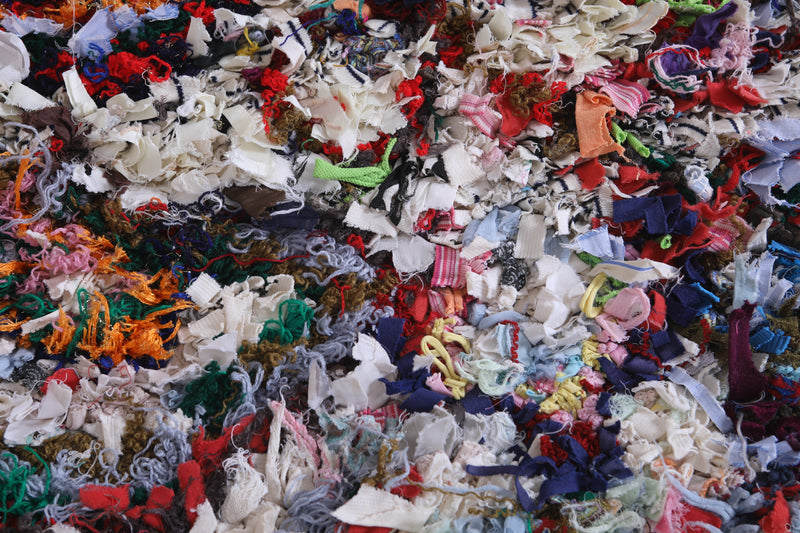 Vibrant Moroccan Berber Rug - 2.9 X 6.5 Feet - Boucherouite Rugs