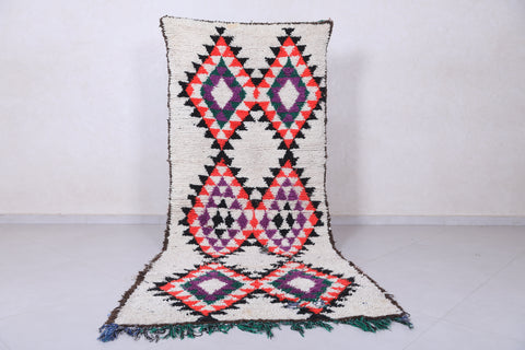 Moroccan berber rug 3.3 X 8.2 Feet - Boucherouite Rugs