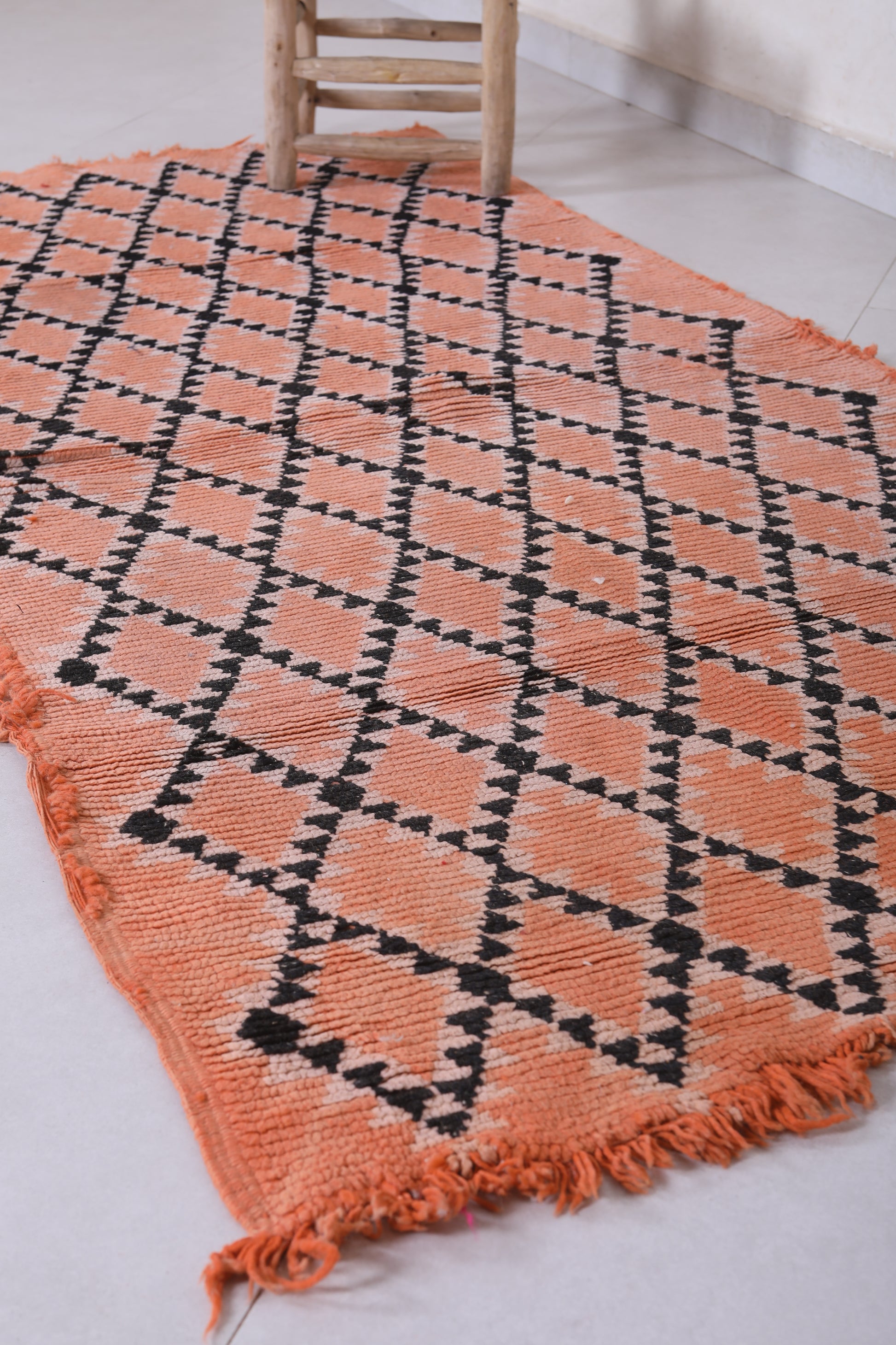 Moroccan berber rug 3.4 X 6.8 Feet - Boucherouite Rugs