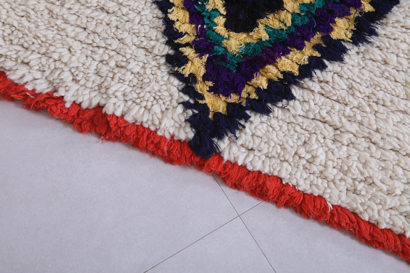 Moroccan Berber Rug - 2.9 X 6.1 Feet | Triangular Patterns - Boucherouite Rugs