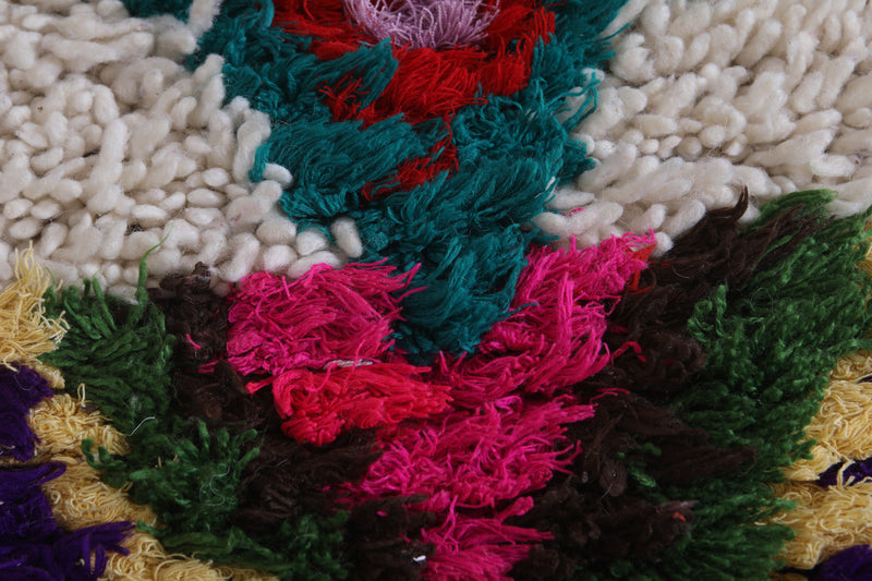 Moroccan Berber Rug - 2.9 X 6.1 Feet | Triangular Patterns - Boucherouite Rugs