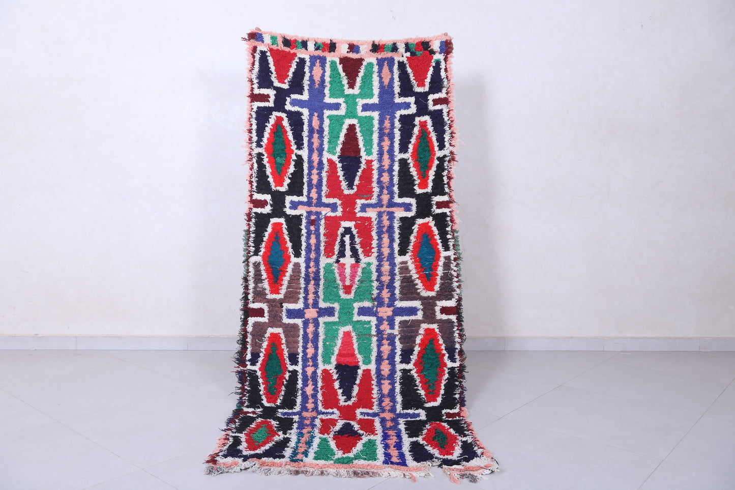 Moroccan berber rug 3 X 7 Feet - Boucherouite Rugs