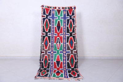 Colorful Moroccan Berber Rug - 3 X 7 Feet - Boucherouite Rugs