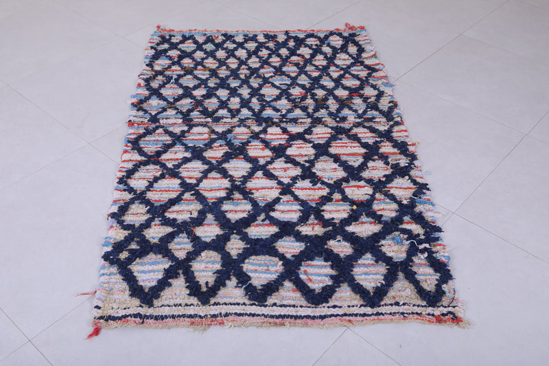 Moroccan Berber Rug - 3.5 X 5.6 Feet | Diamond Motif - Boucherouite Rugs