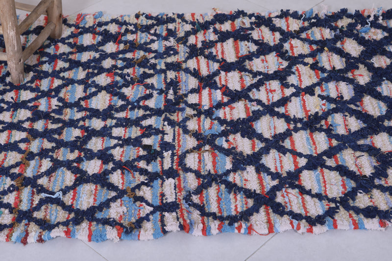 Moroccan Berber Rug - 3.5 X 5.6 Feet | Diamond Motif - Boucherouite Rugs