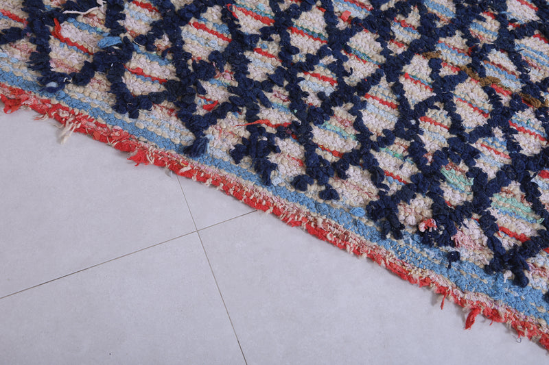 Moroccan Berber Rug - 3.5 X 5.6 Feet | Diamond Motif - Boucherouite Rugs