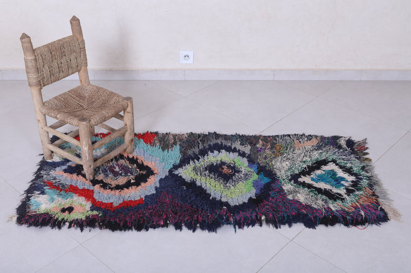 Moroccan berber rug 2.2 X 5.1 Feet - Boucherouite Rugs