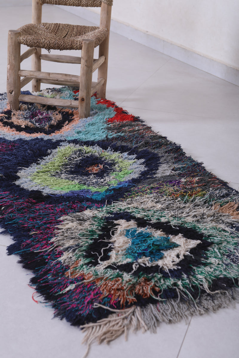 Moroccan berber rug 2.2 X 5.1 Feet - Boucherouite Rugs