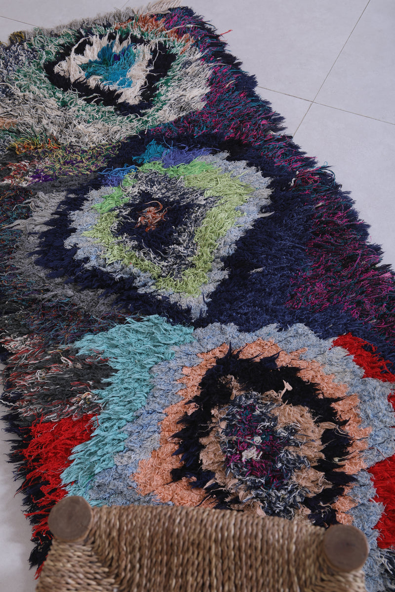 Moroccan berber rug 2.2 X 5.1 Feet - Boucherouite Rugs