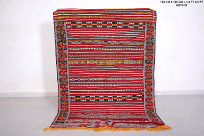 Handwoven Berber kilim 4.3 FT X 6 FT