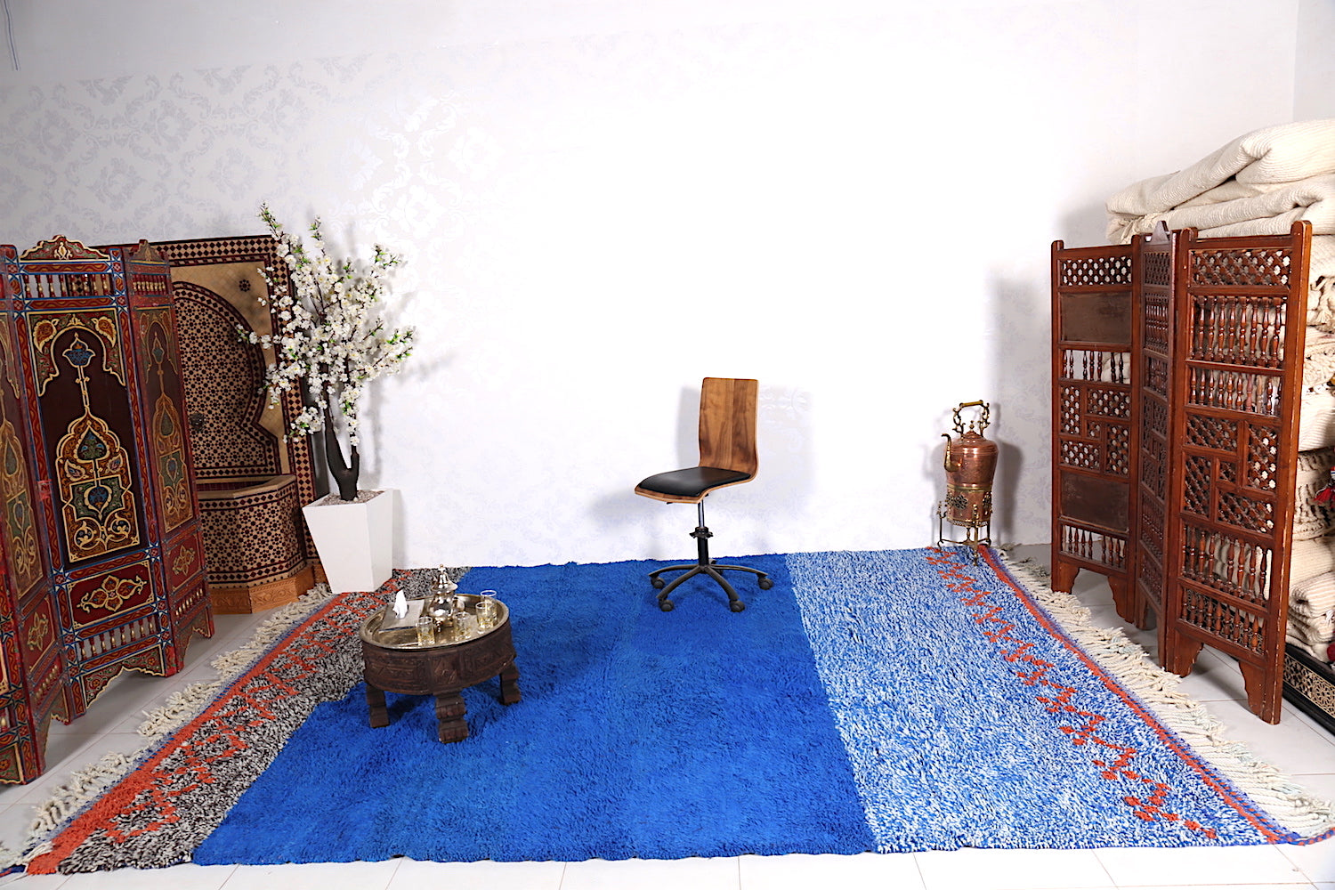 Moroccan blue rug - Shag blue rug - Custom Rug