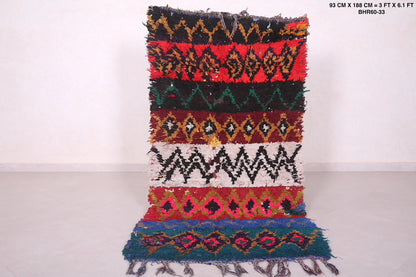 Vintage azilal runner rug 3 x 6.1 Feet