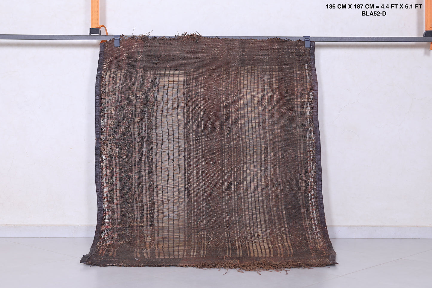 Vintage handmade tuareg rug 4.4 X 6.1 Feet