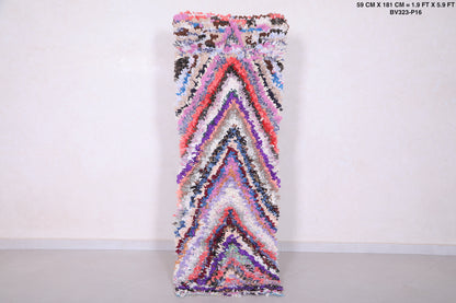Colorful Runner Boucherouite Rug 1.9 X 5.9 Feet