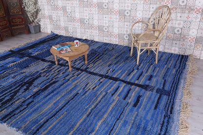 Custom Moroccan rug blue - handmade berber carpet