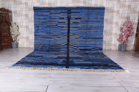 Custom Moroccan rug blue - handmade berber carpet