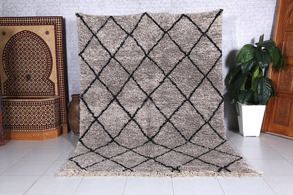 Gray Beni ourain rug - Berber Moroccan Rug - Custom Rug