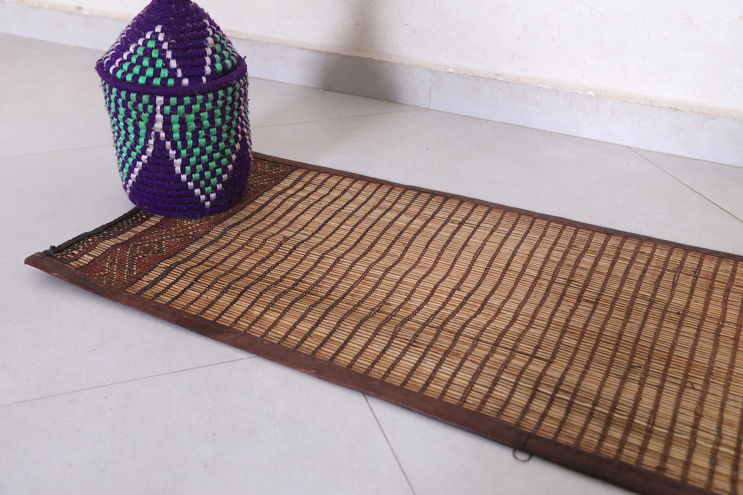 Vintage handmade african tuareg rug 1.4 X 7.5 Feet