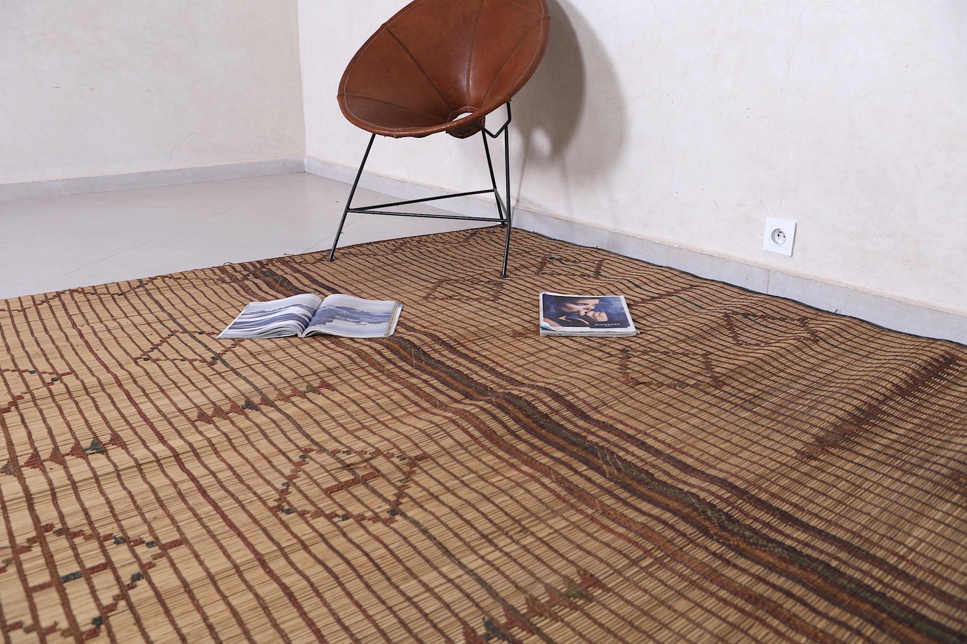 Vintage handmade tuareg rug 6.2 X 9.5 Feet