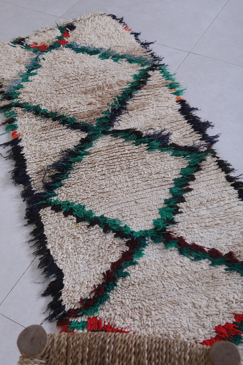 Moroccan Rug - Vibrant Diamond Pattern 1.9ft x 5ft | Handwoven - moroccan rug