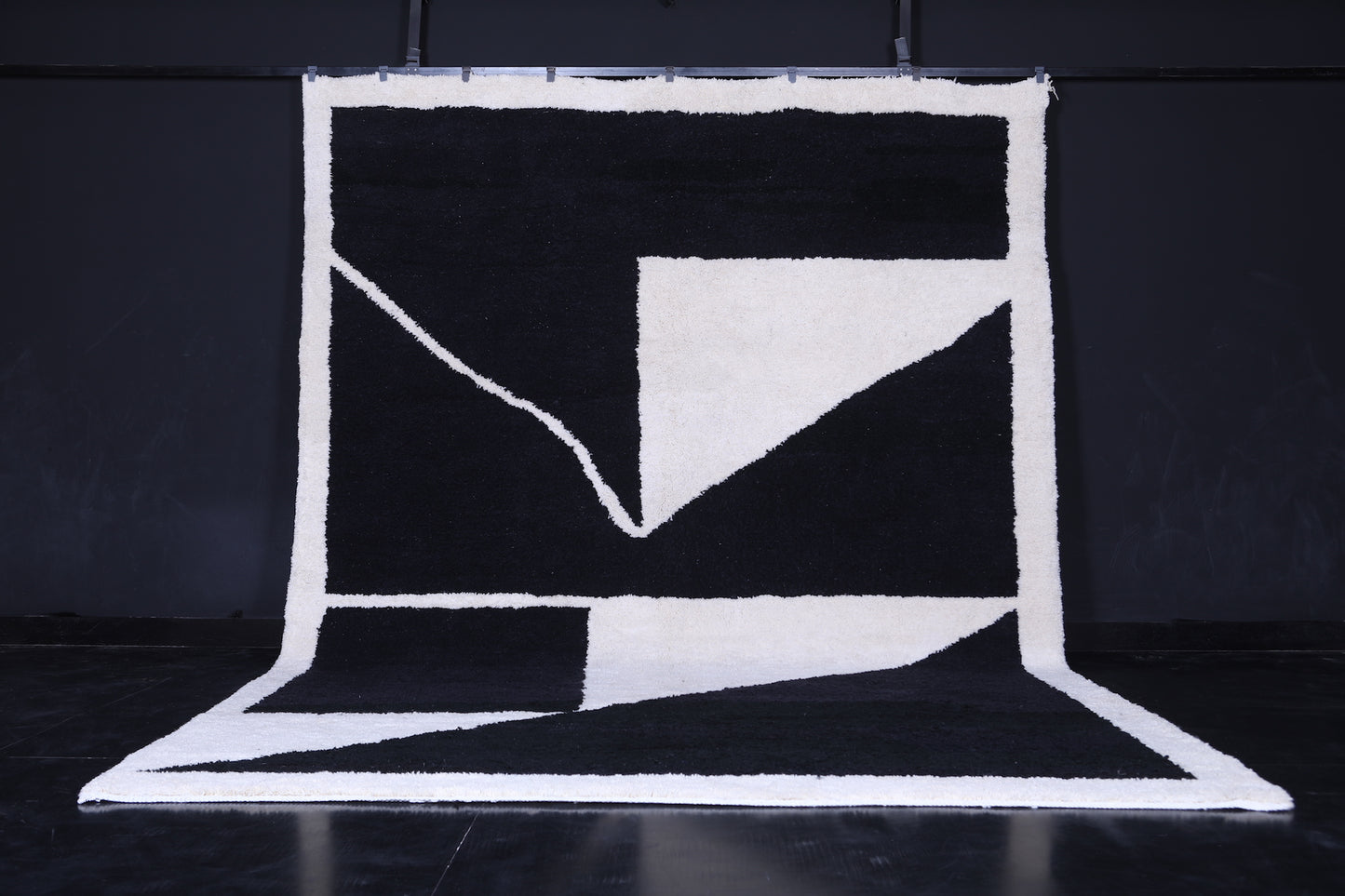 Contemporary rug - Black white rug - all wool